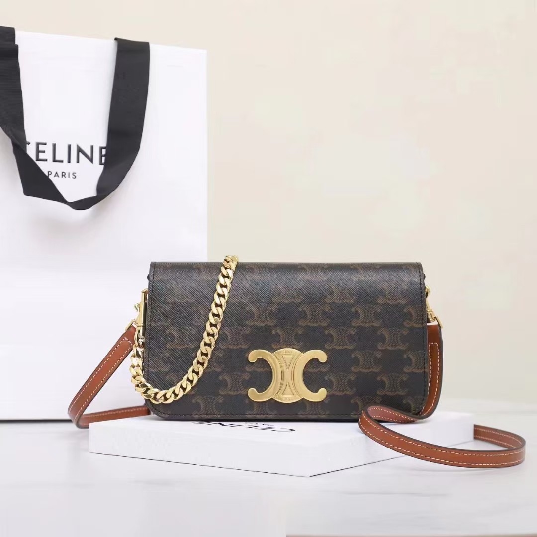 Celine cow leather chain bag