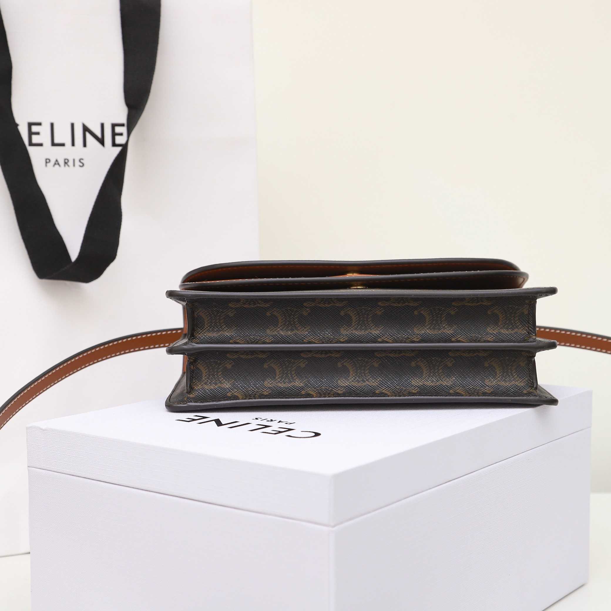 CELINE TRIOMPHE CANVAS sheep-leather sash purse