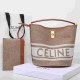 Celine woven striped bucket bag