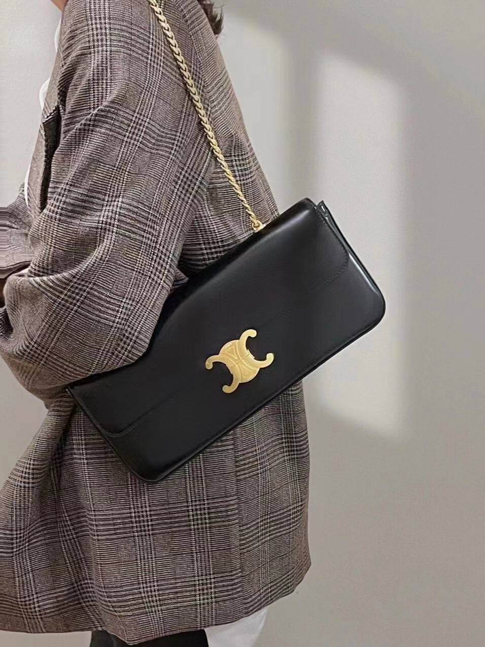 Celine cow leather chain underarm bag