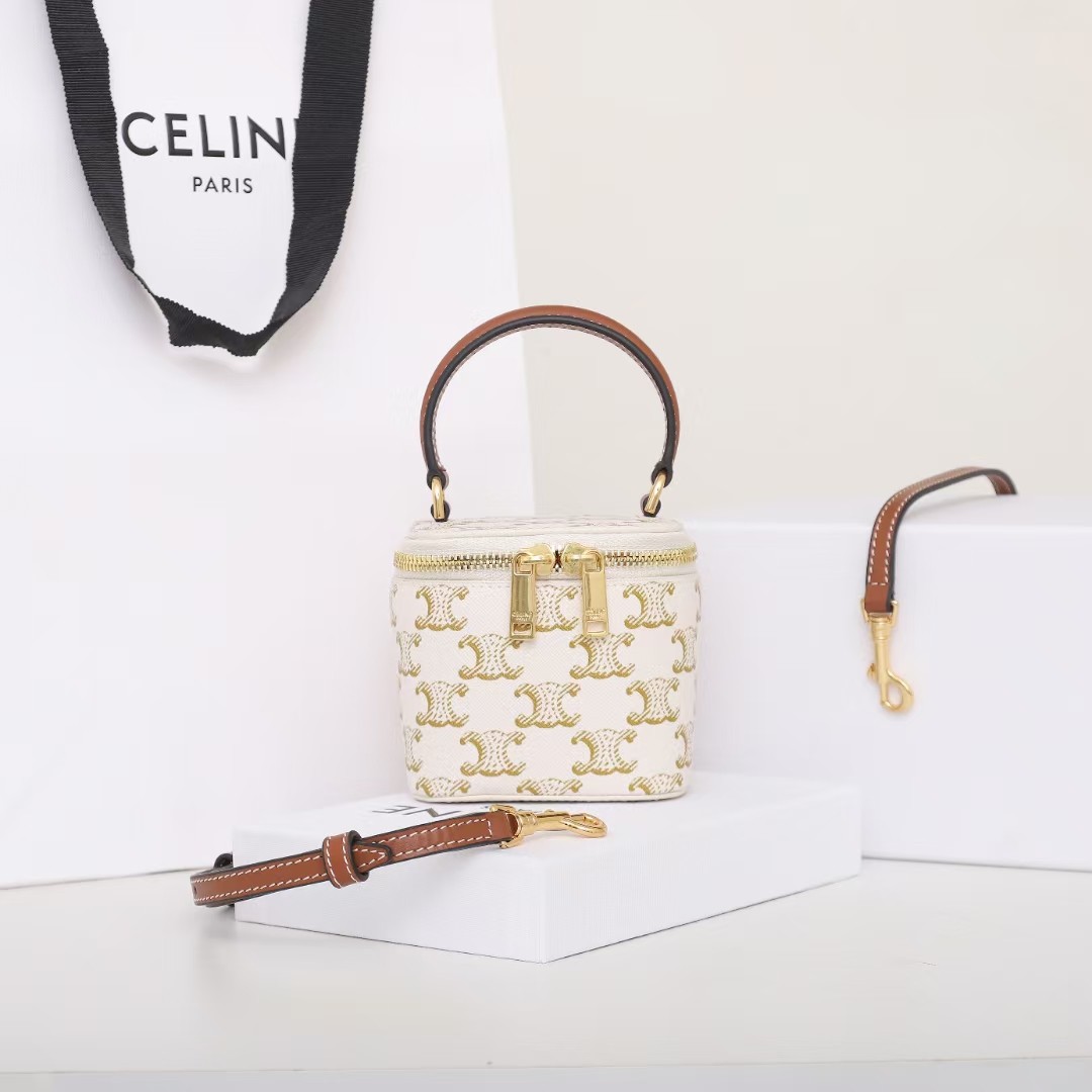 CELINE Mini cow leather makeup case