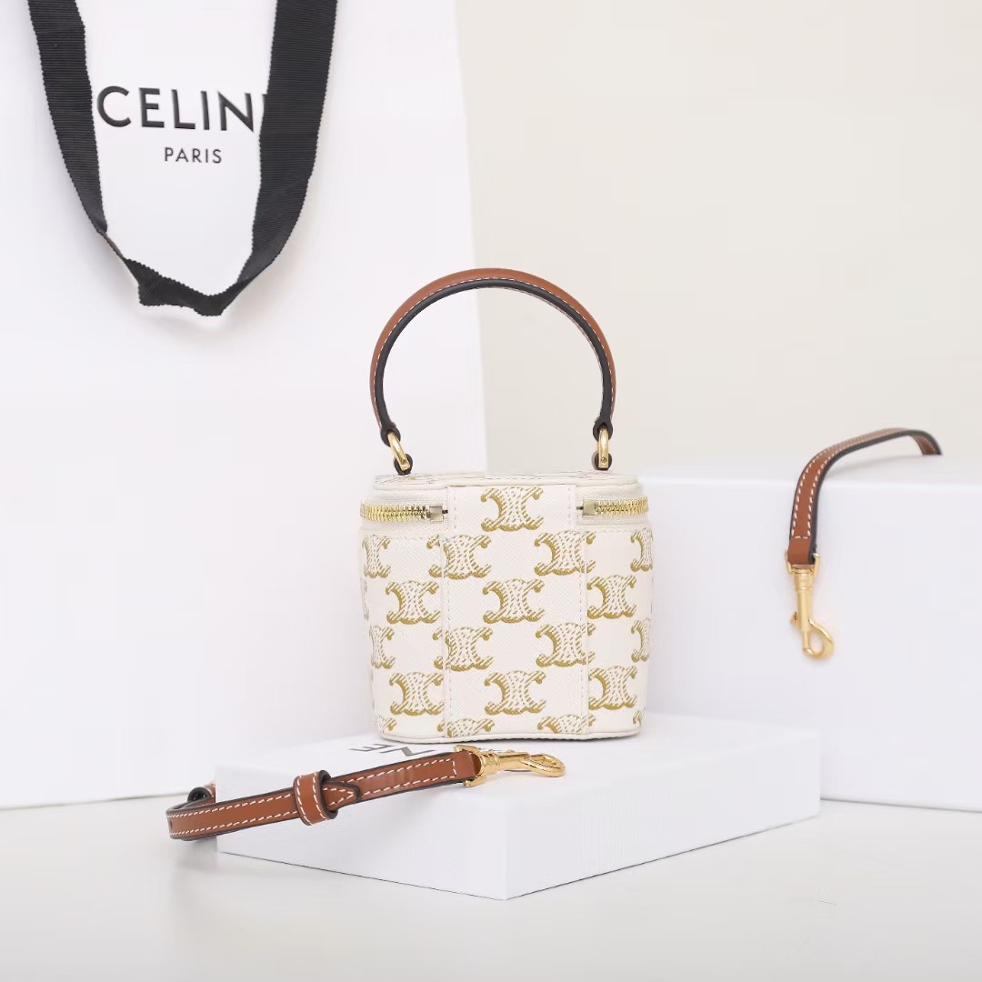 CELINE Mini cow leather makeup case