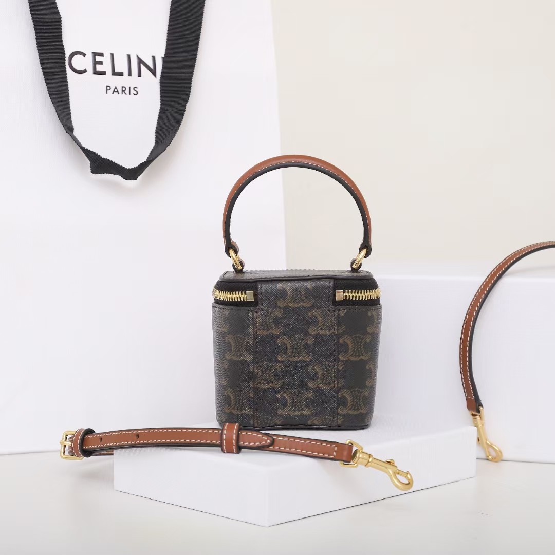 CELINE Mini cow leather makeup case