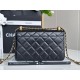 CHANEL Superior Workshop Double Gold beads WOC black authentic leather