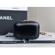 CHANEL Superior Workshop double gold beads small box black genuine leather