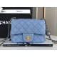 CHANEL 22C Denim Golden Ball square Fat bag