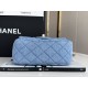 CHANEL 22C Denim Golden Ball square Fat bag