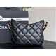 CHANEL 22K Hobo Underarm bag Black gold authentic leather bag