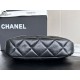 CHANEL 22K Hobo Underarm bag Black gold authentic leather bag