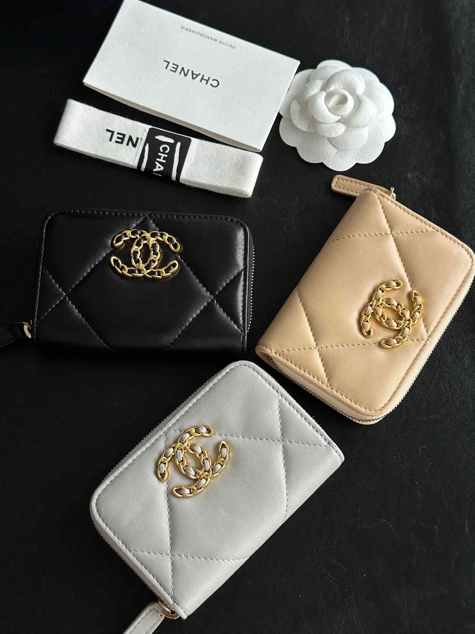 Chanel 19 series zipper purse three colors