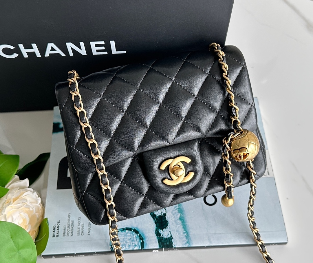 Chanel 23K Golden Ball square fat bag