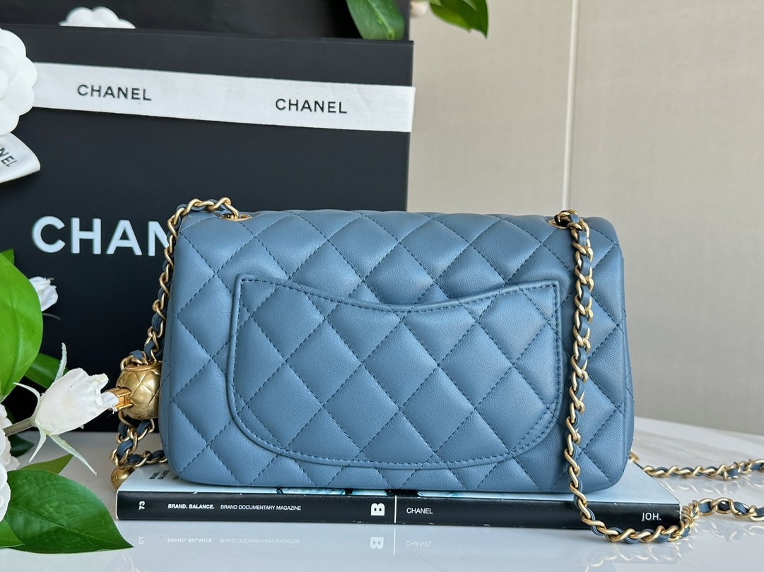 CHANEL 23K Gold Ball CF MINI Pink Blue