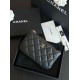 CHANEL classic mini zipper carrying black gold purse