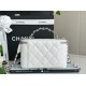 Chanel 23K rhinestone handle long box silver