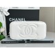 Chanel 23K rhinestone handle long box silver