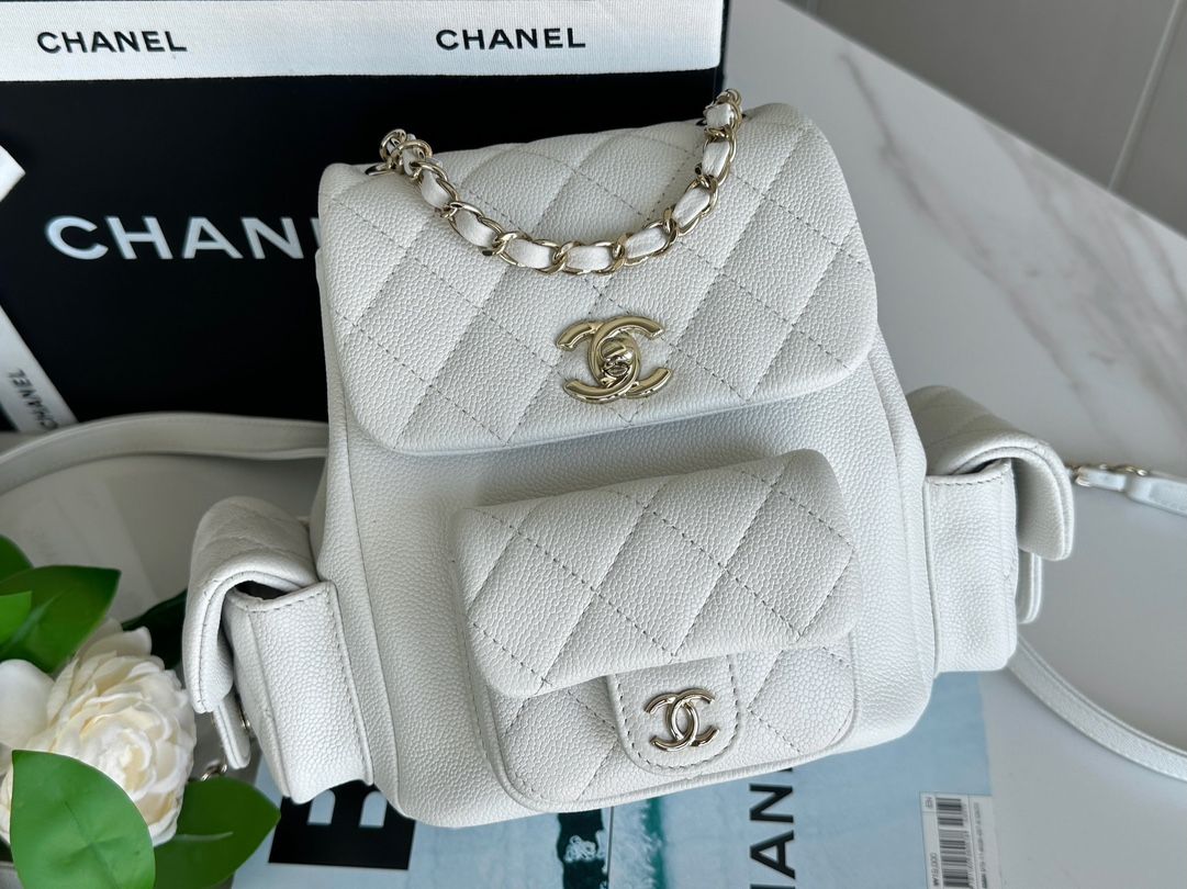 Chanel 23K Dynamite Duma Backpack white