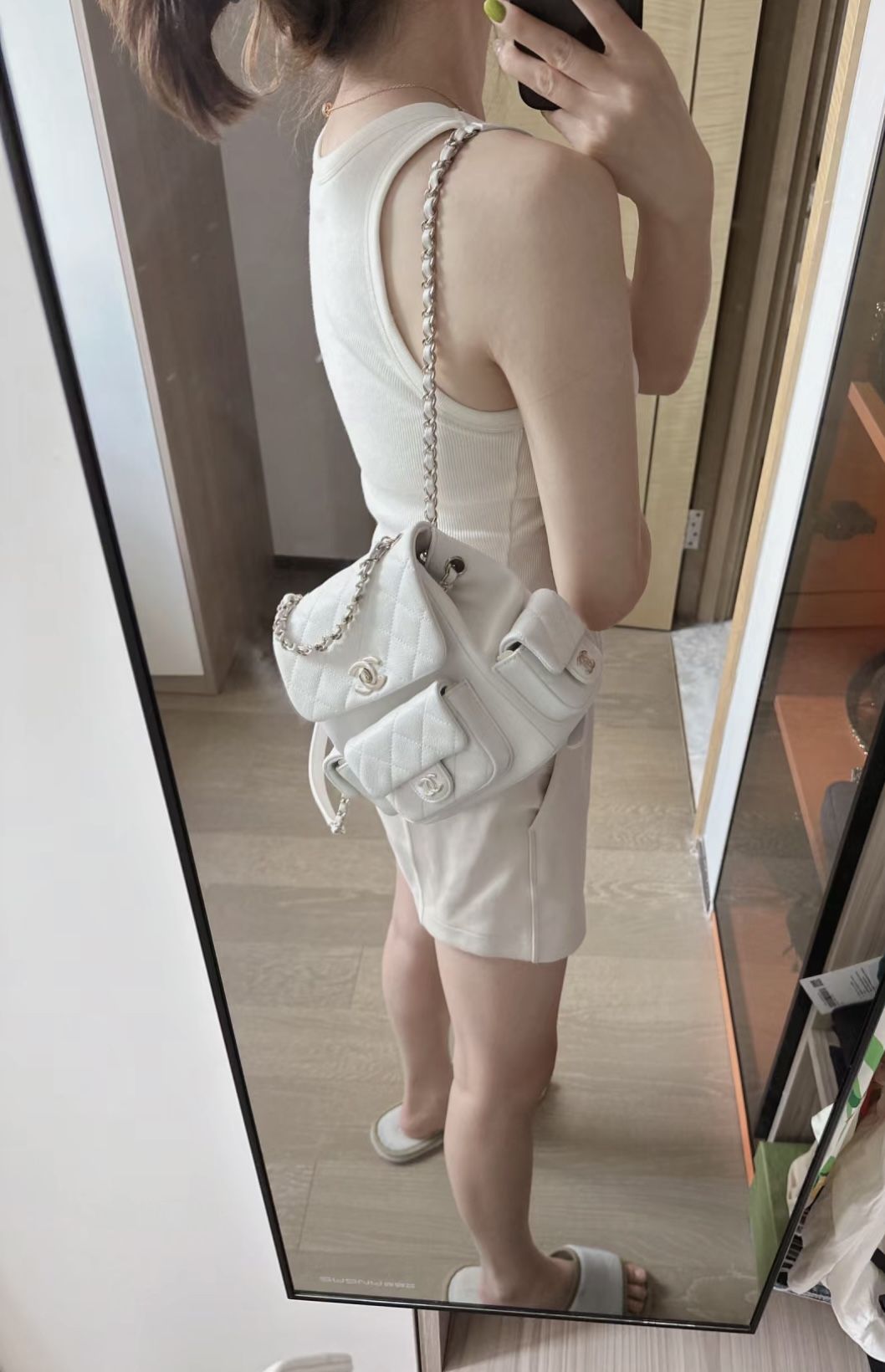 Chanel 23K Dynamite Duma Backpack white