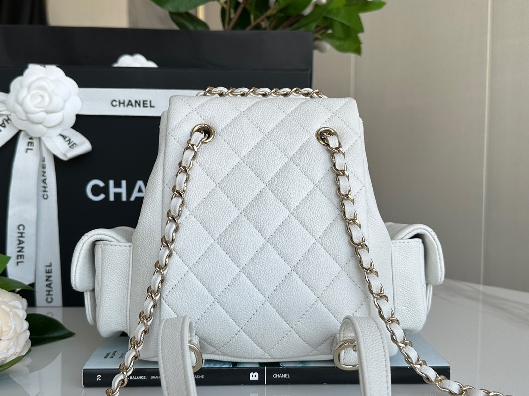 Chanel 23K Dynamite Duma Backpack white