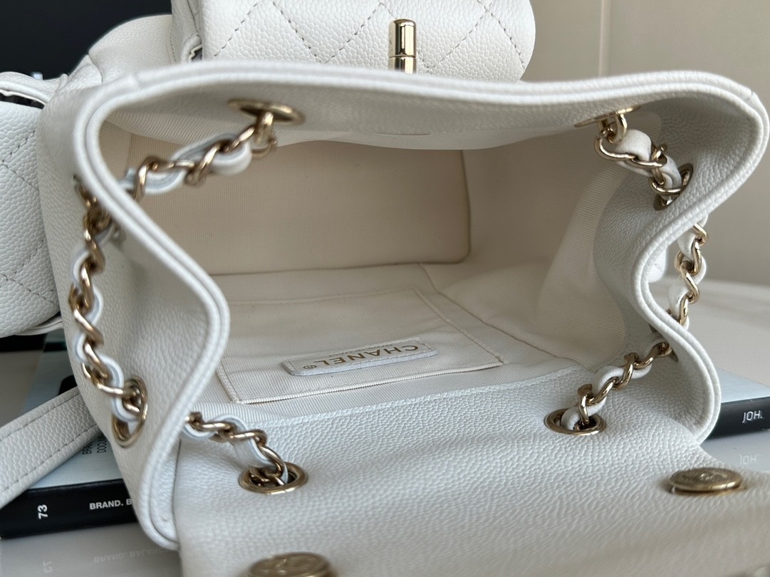 Chanel 23K Dynamite Duma Backpack white