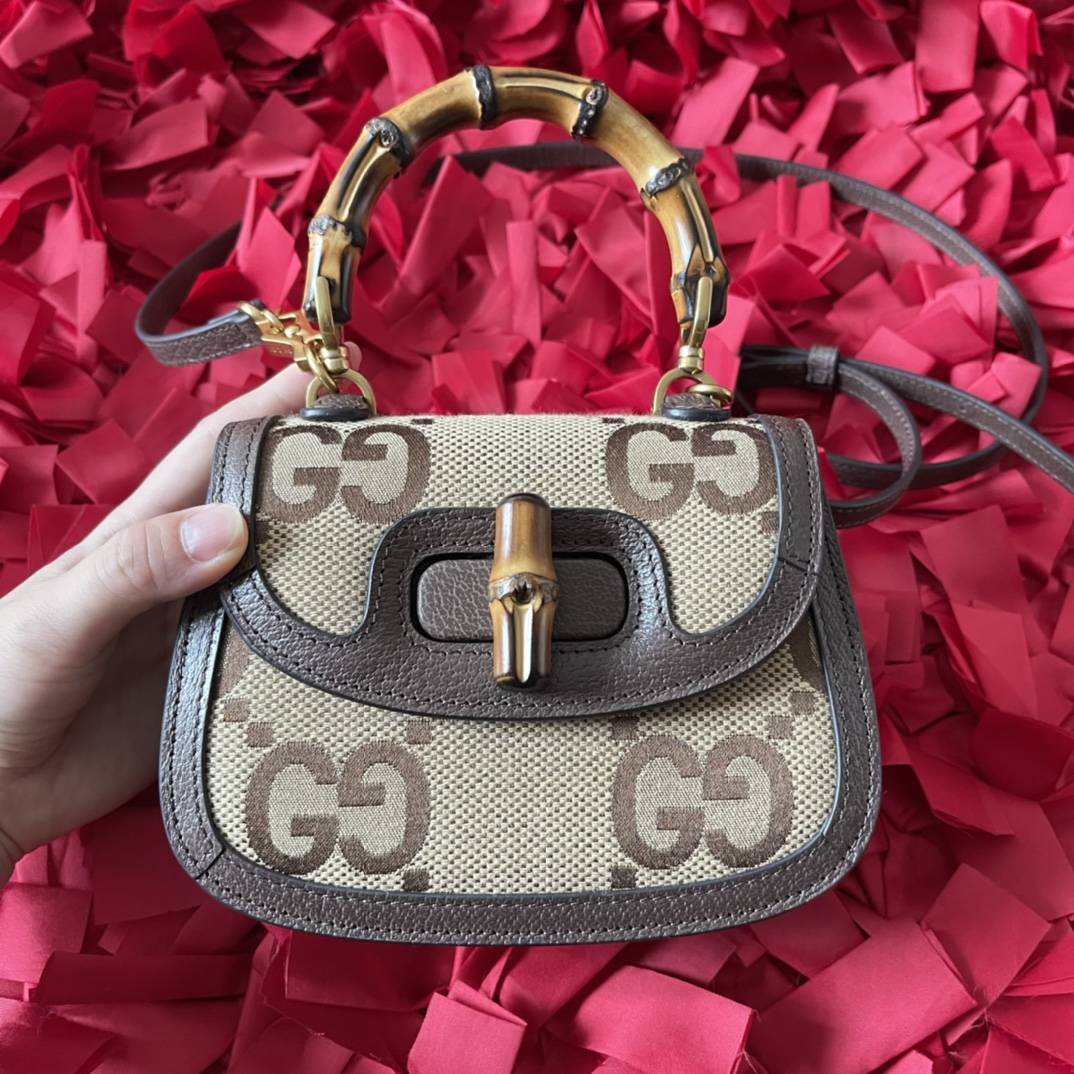 Gucci Bamboo 1947 series double G mini bamboo bag