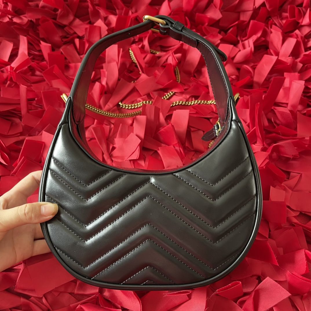 GUCCI Marmont mini handbag with half moon shape