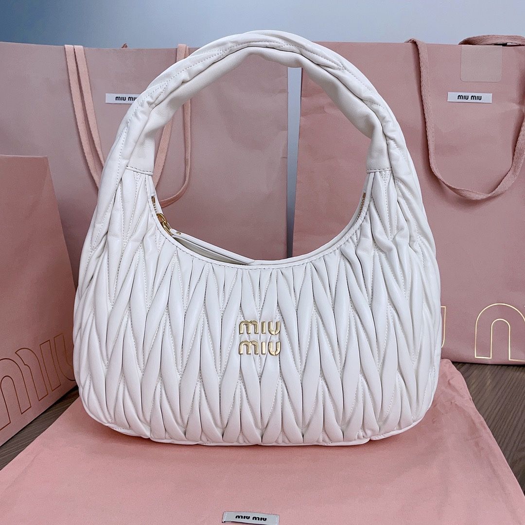 MIUMIU Wander Matelasse Large soft sheep leather Hobo bag