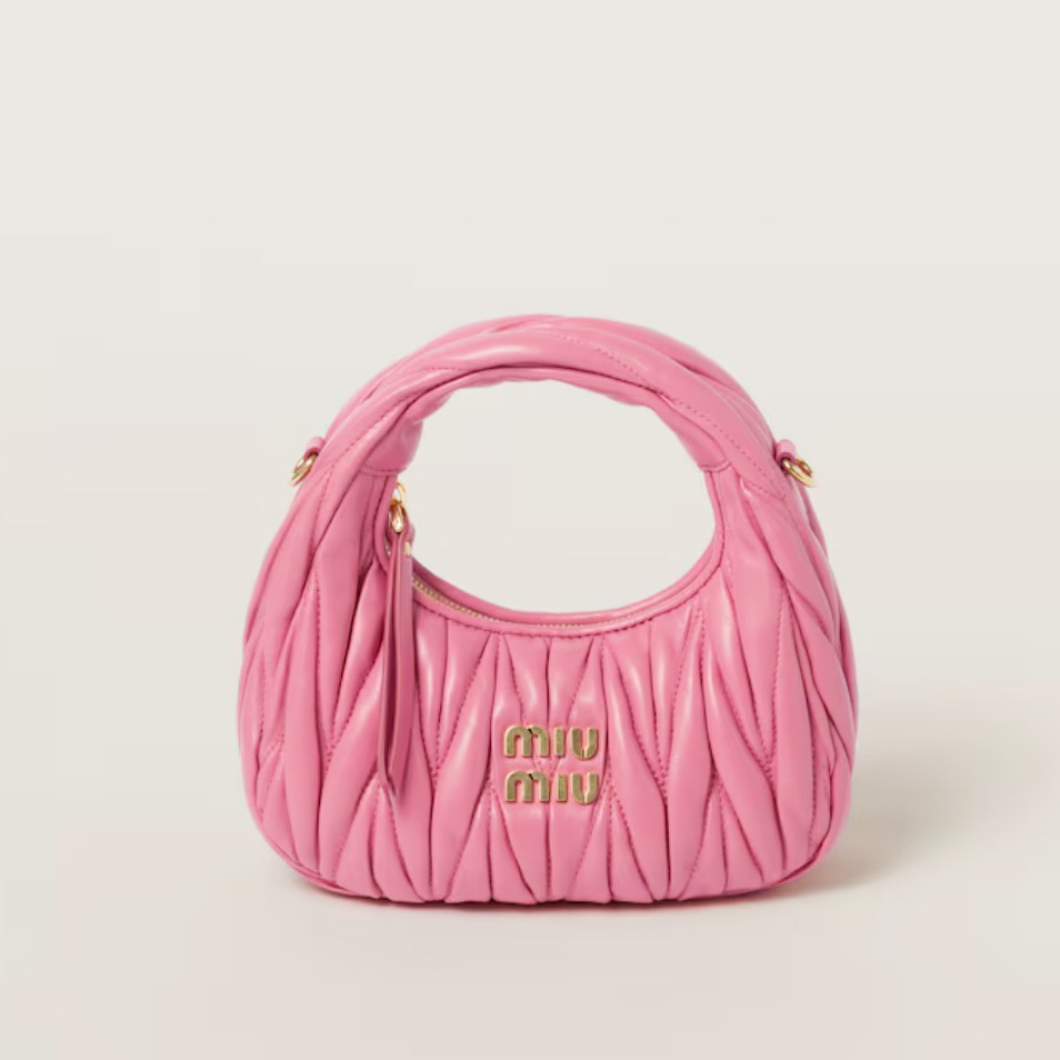 MIUMIU Wander Matelasse soft goat leather mini Hobo bag