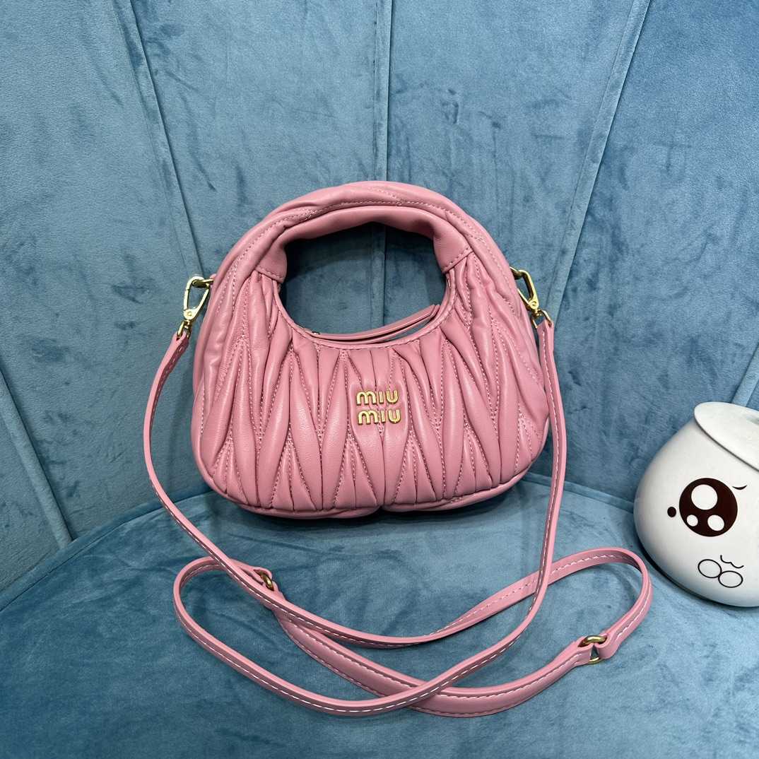 MIUMIU Wander Matelasse soft goat leather mini Hobo bag