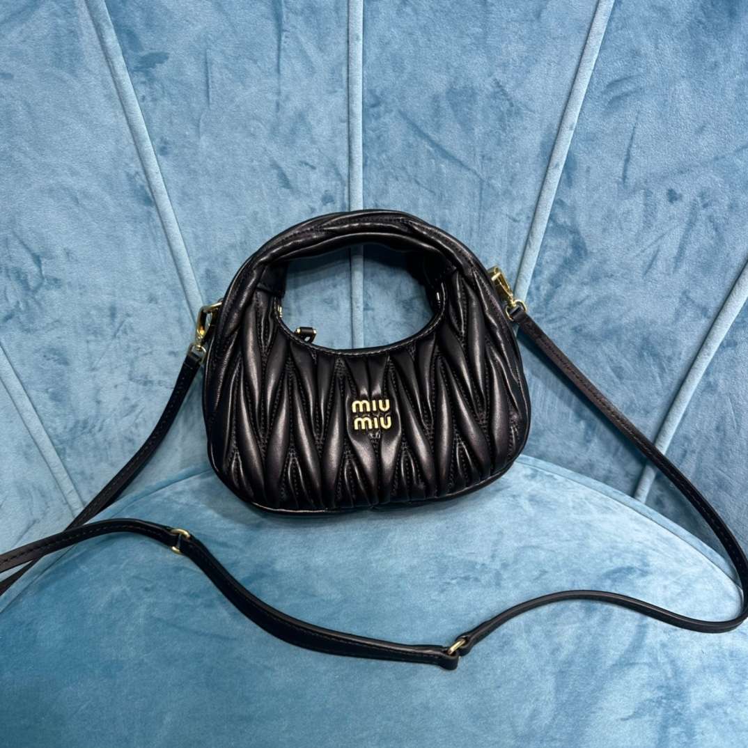 MIUMIU Wander Matelasse soft goat leather mini Hobo bag