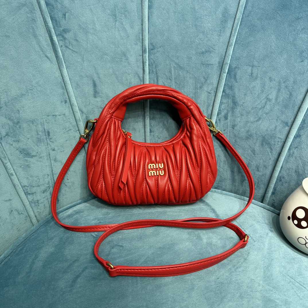 MIUMIU Wander Matelasse soft goat leather mini Hobo bag