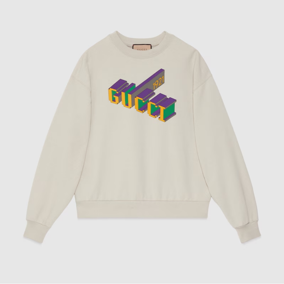 GUCCI Cotton Jersey Sweatshirt With Print