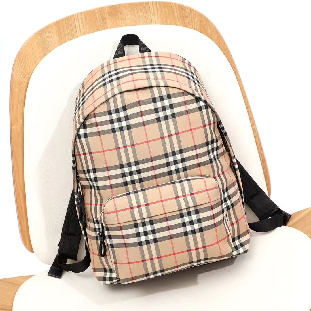 Burberry nylon plaid backpack