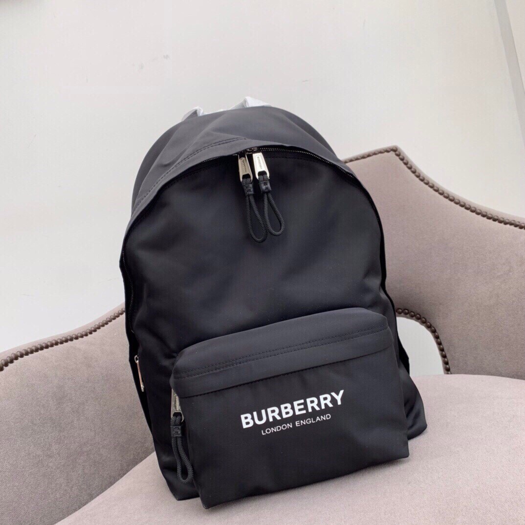 Burberry matte black nylon backpack