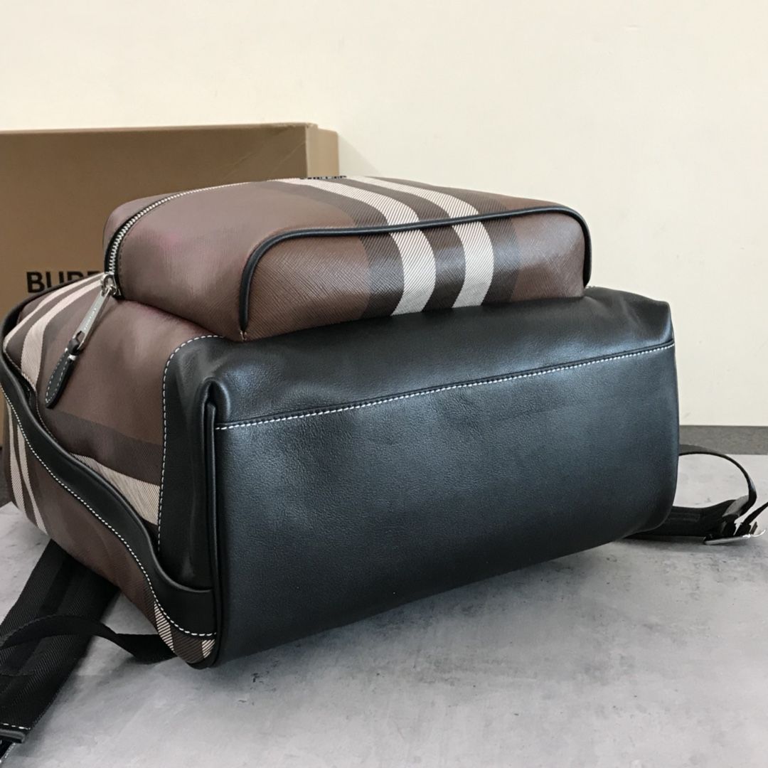 Burberry wood brown plaid backpack